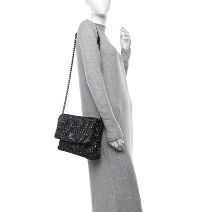 Tweed Small Messenger Flap Navy