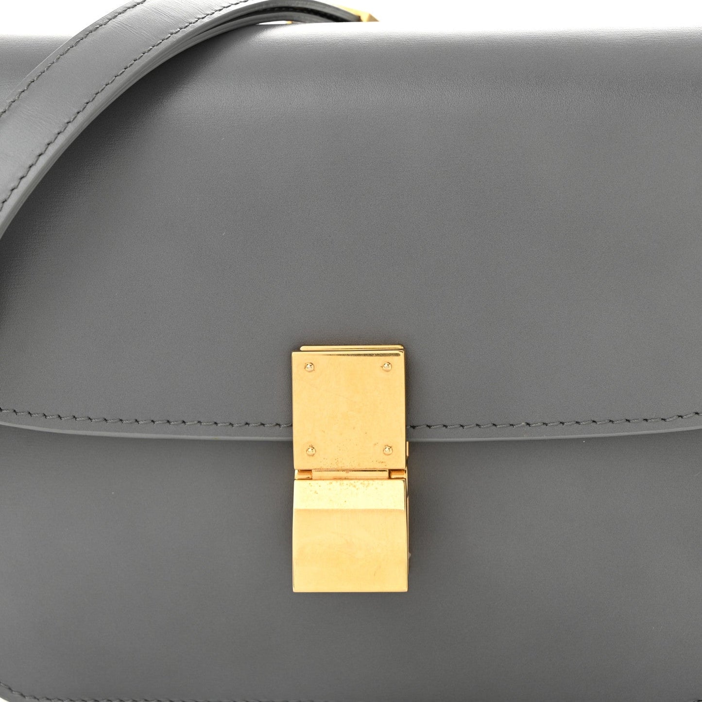 Box Calfskin Teen Classic Box Flap Bag Light Charcoal