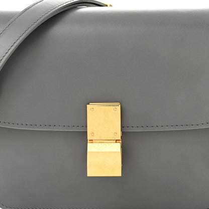 Box Calfskin Teen Classic Box Flap Bag Light Charcoal