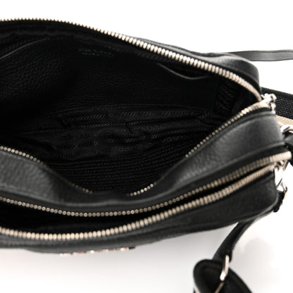 Vitello Daino Soft Camera Crossbody Black