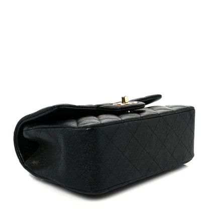 Caviar Quilted Mini Top Handle Rectangular Flap Black