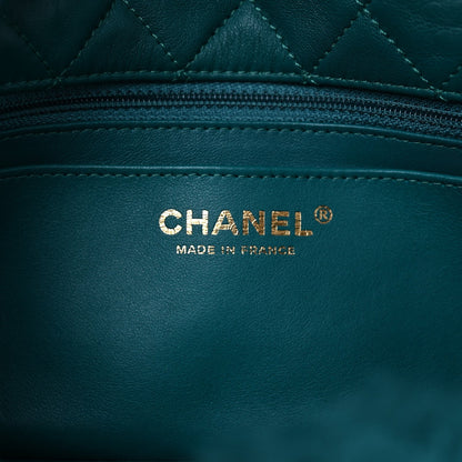 Shearling Lambskin Quilted Flap Green