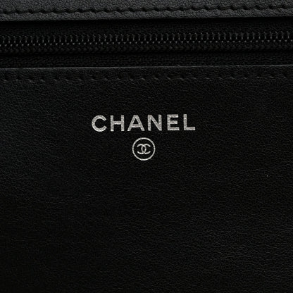 Caviar Quilted Boy Wallet On Chain WOC Black
