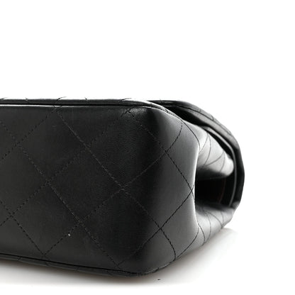 Lambskin Quilted Jumbo Double Flap Black