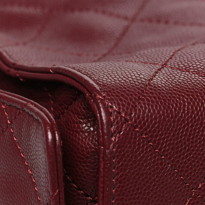 Caviar Quilted Medium Chanel 25 Handbag Burgundy