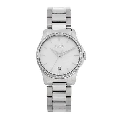 Stainless Steel Diamond Bezel Mother of Pearl 28mm G-Timeless Quartz Watch