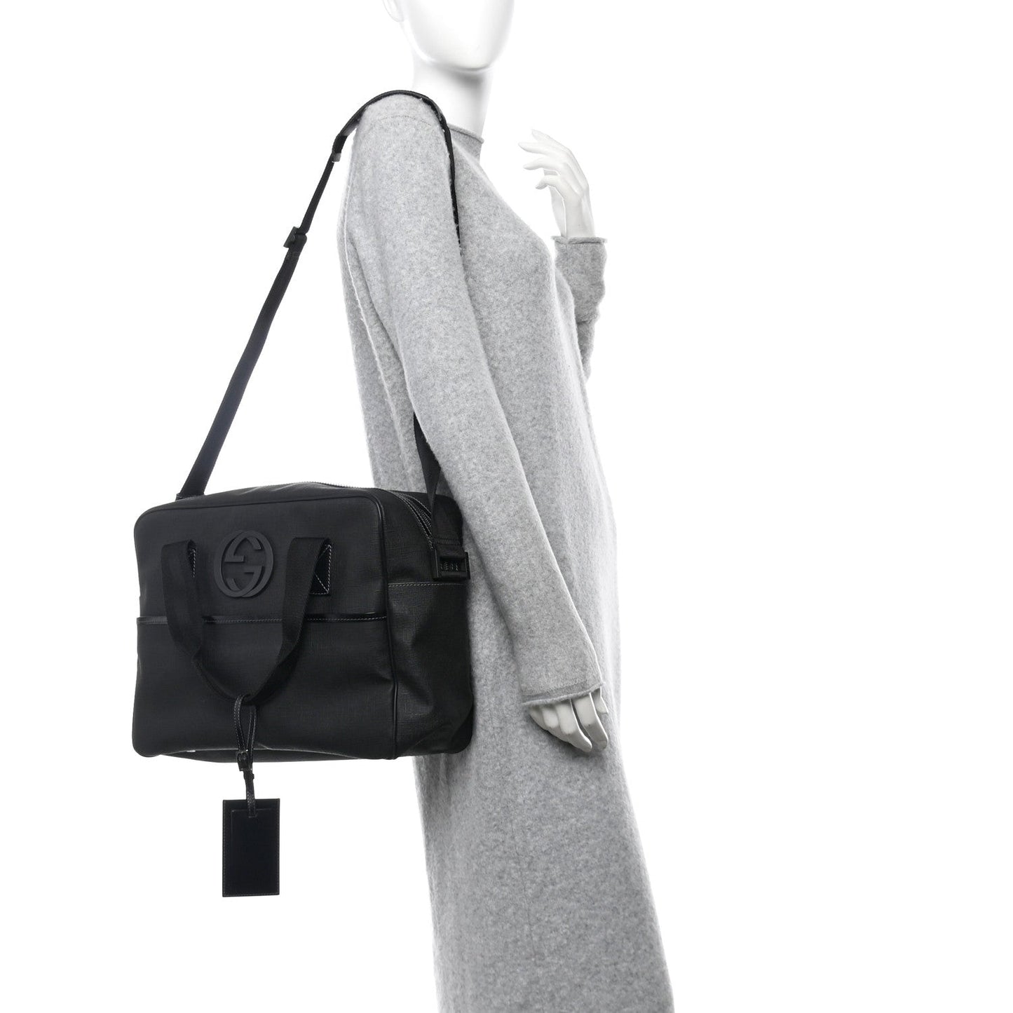 Coated Canvas Interlocking G Briefcase Black