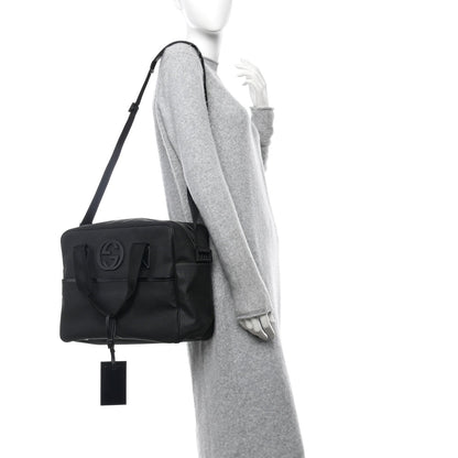 Coated Canvas Interlocking G Briefcase Black