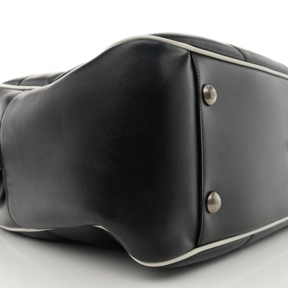 Calfskin Medium Miles Logo Bowler Duffel Bag Black