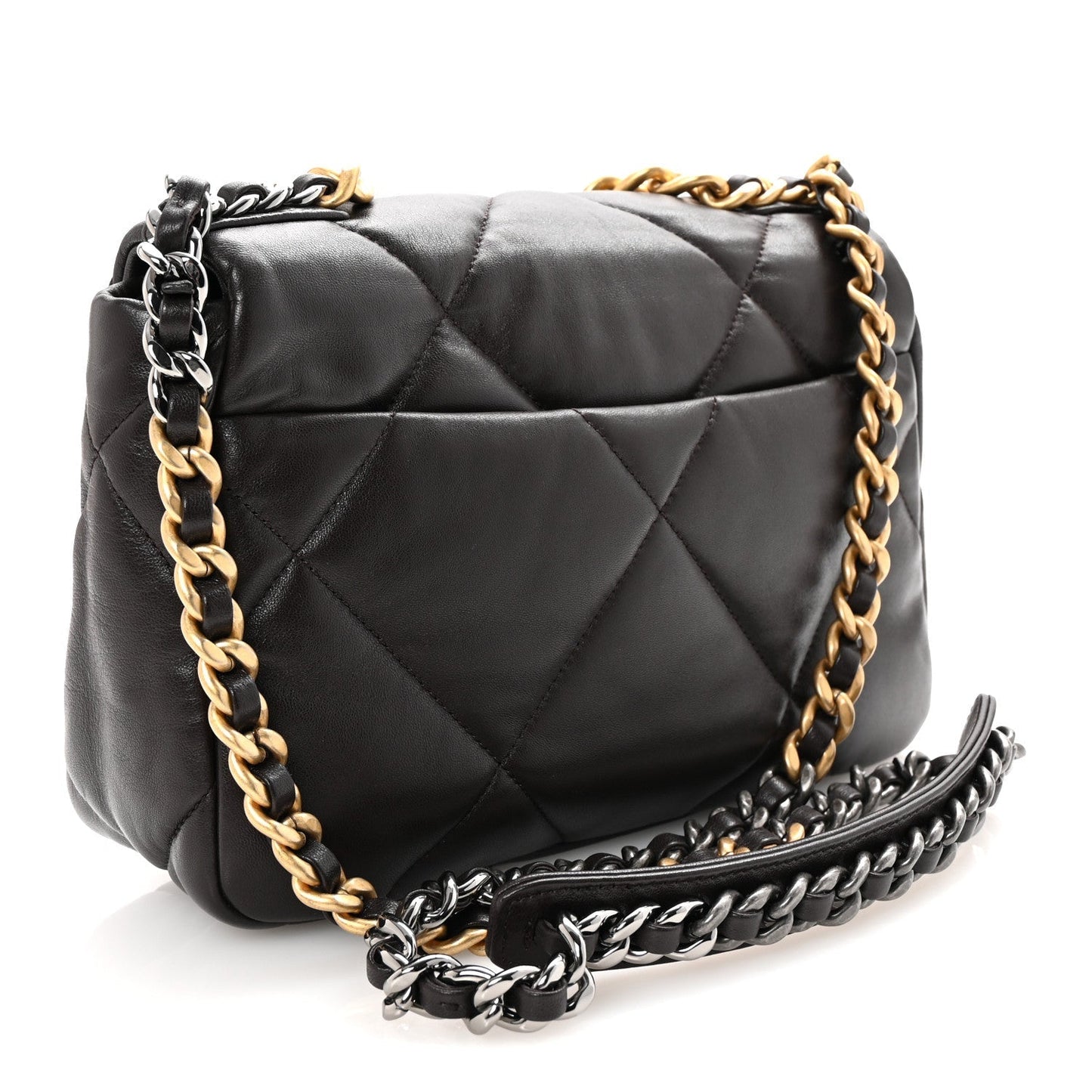 Lambskin Quilted Medium Chanel 19 Flap Dark Brown