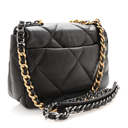 Lambskin Quilted Medium Chanel 19 Flap Dark Brown