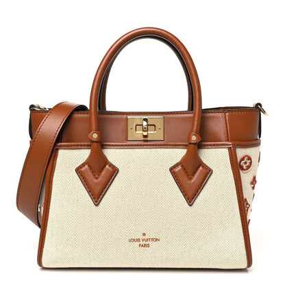 Canvas Calfskin Monogram On My Side PM Caramel Tan