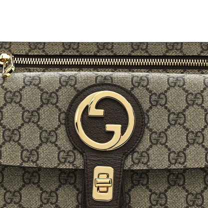 GG Supreme Monogram Textured Dollar Calfskin Blondie Belt Bag Beige Ebony New Acero