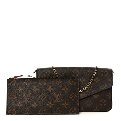 Monogram Pochette Felicie Chain Wallet Fuchsia