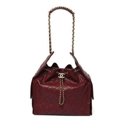 Caviar Quilted Medium Chanel 25 Handbag Burgundy