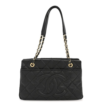 Caviar Quilted CC Timeless Soft Tote Black