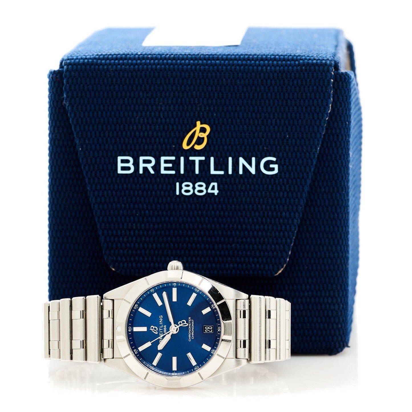 Stainless Steel 32mm Chronomat Quartz Watch Blue A77310101C1A1