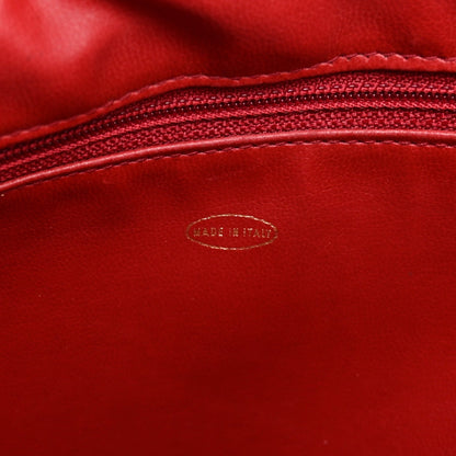 Lambskin Chevron Quilted Shoulder Bag Red