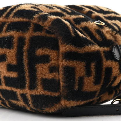 Shearling Macro FF 1974 Mini Backpack Tobacco Black