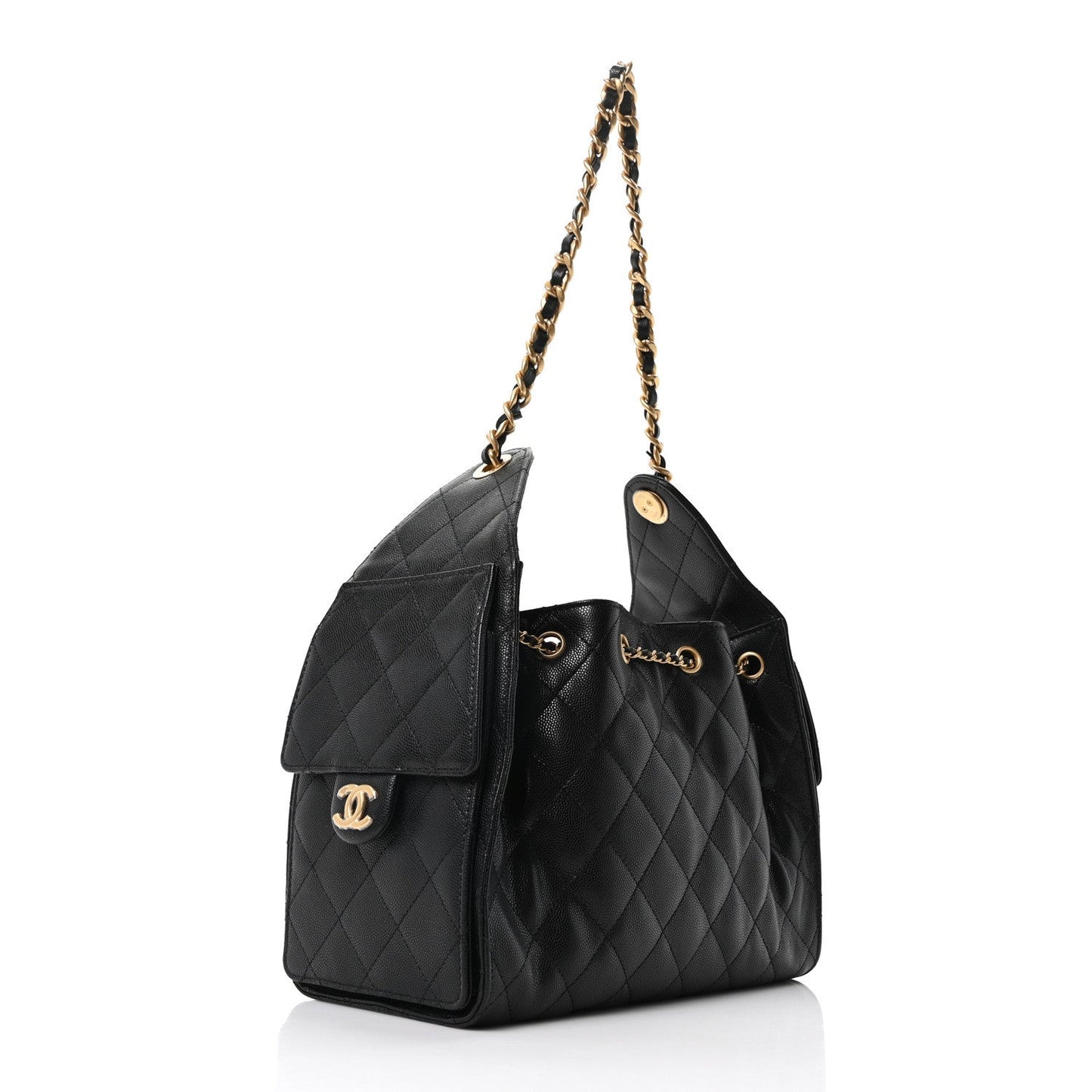Caviar Quilted Small Chanel 25 Handbag Black