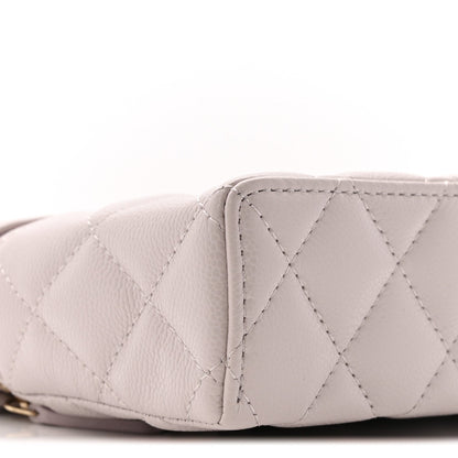 Caviar Quilted Top Handle Slim Vanity With Chain Light Purple