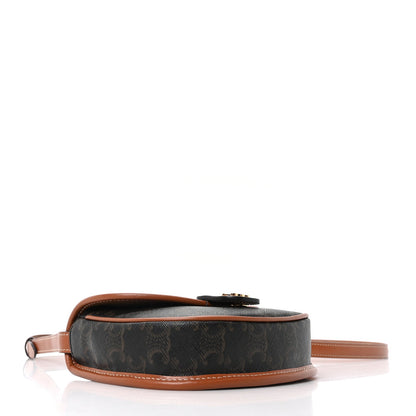 Canvas Calfskin Triomphe Mini Besace Tan