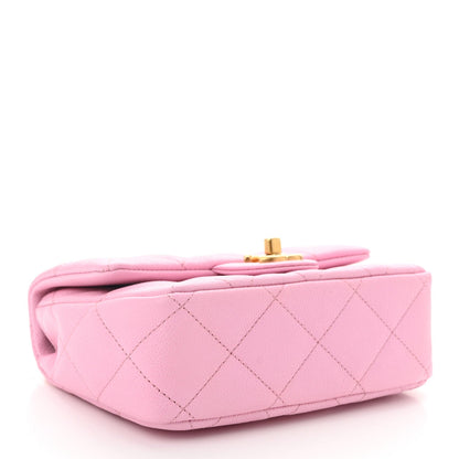 Caviar Quilted Mini Sweetheart Flap Lilac