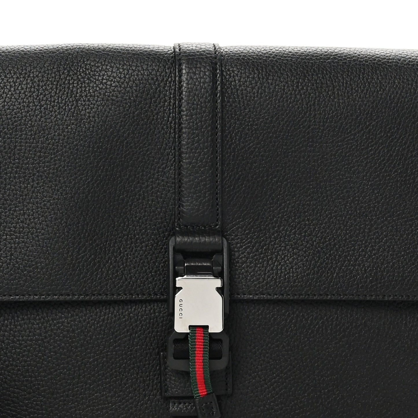 Calfskin Web Medium Business Case Black