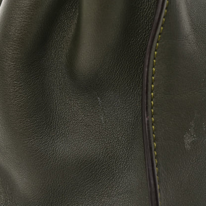 Vitello Seta Shiny Nappa Medium Peekaboo Iconic Satchel Verde Prato Makeup