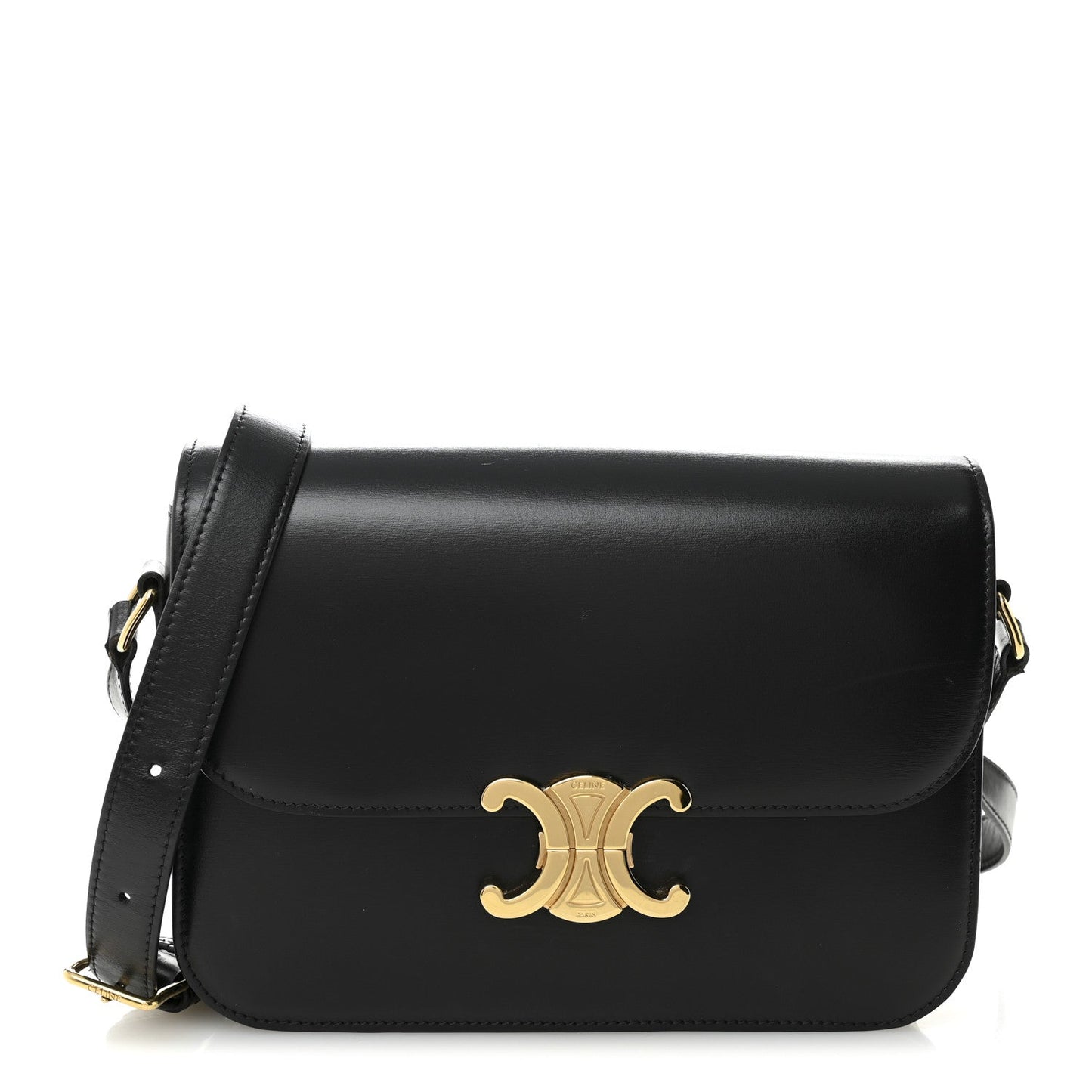 Shiny Calfskin Medium Triomphe Black