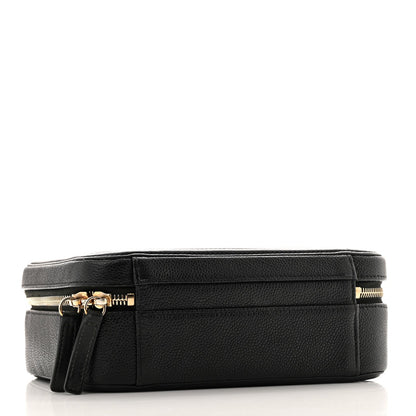 Caviar Quilted Medium CC Filigree Vanity Case Black