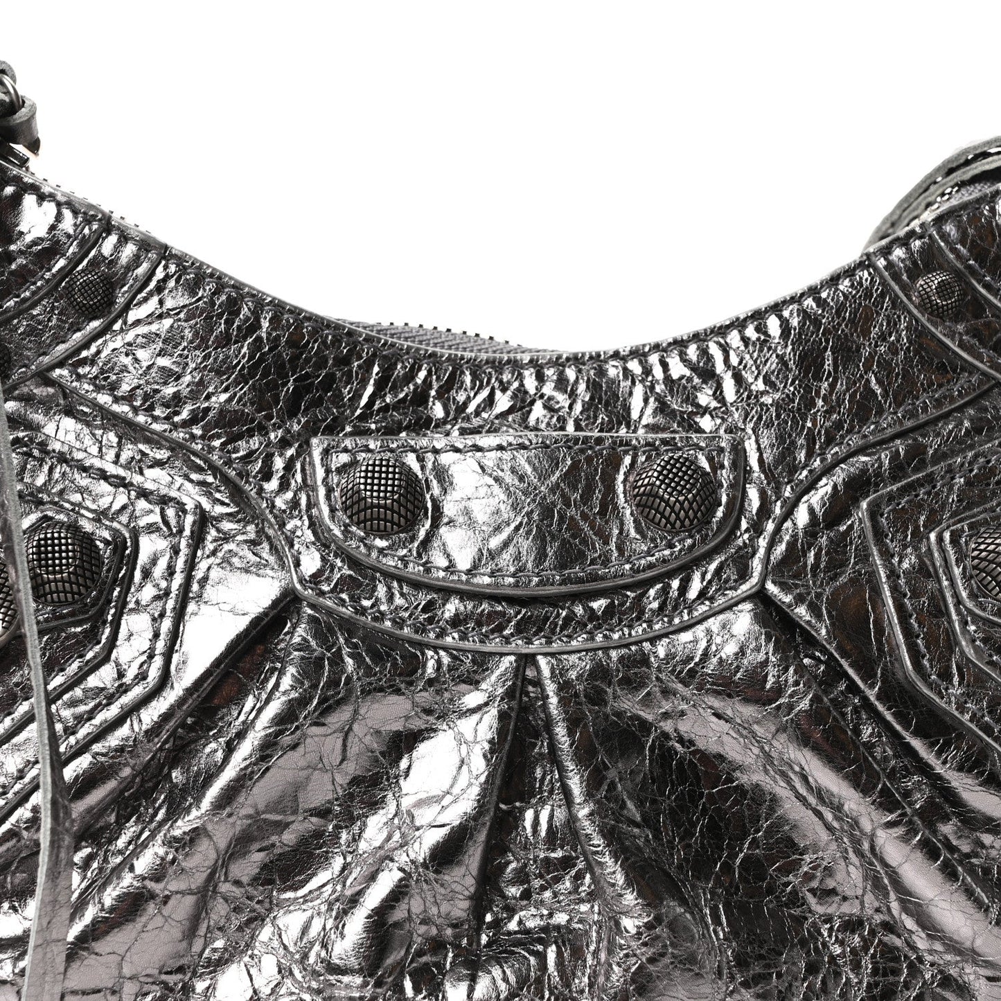 Metallic Agneau Arena Le Cagole Shoulder Bag XS Silver