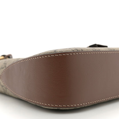 GG Supreme Monogram Medium Padlock Shoulder Bag Beige Ebony Brown Sugar