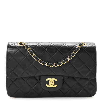 Lambskin Quilted Small Double Flap Black