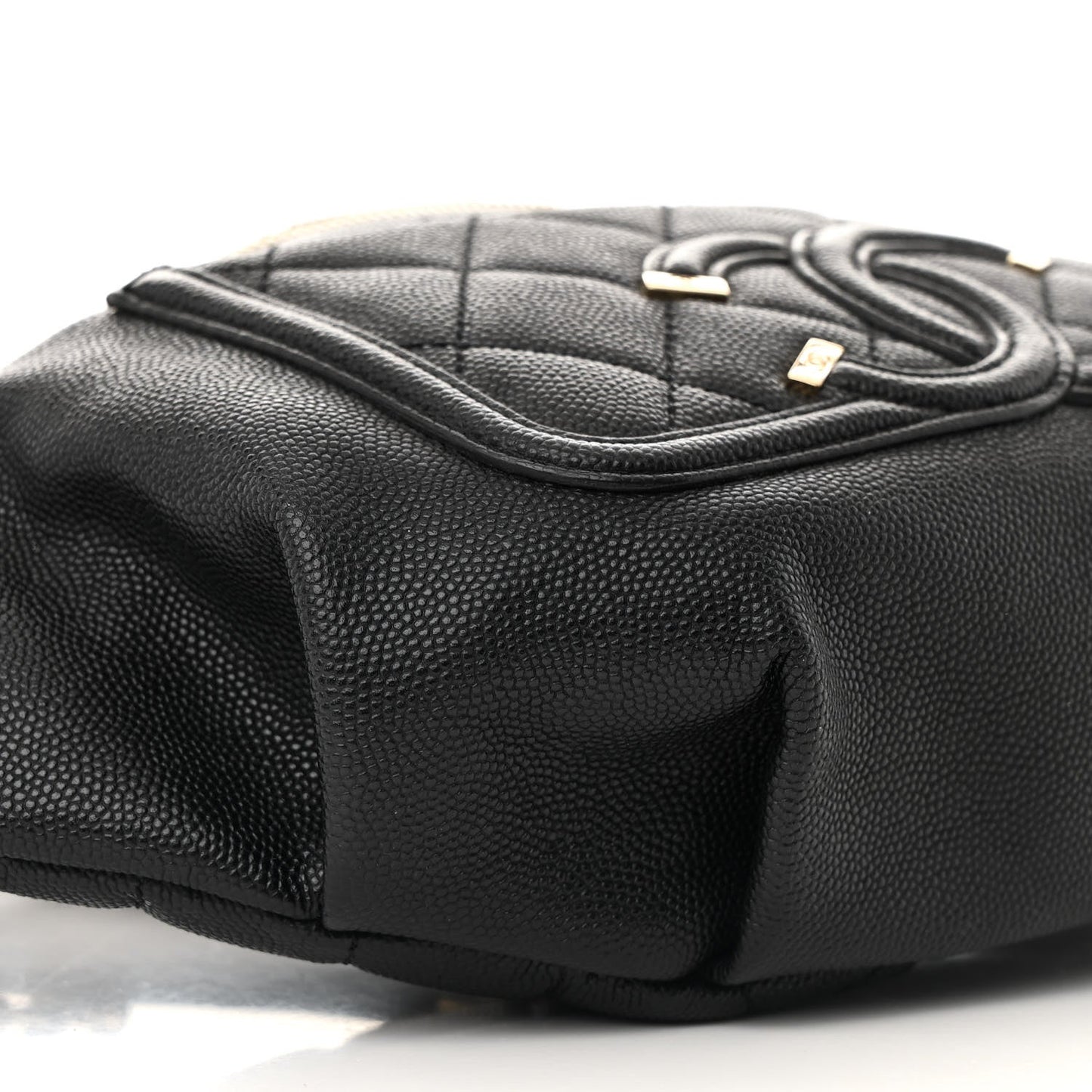 Caviar Quilted Filigree Waist Bag Black