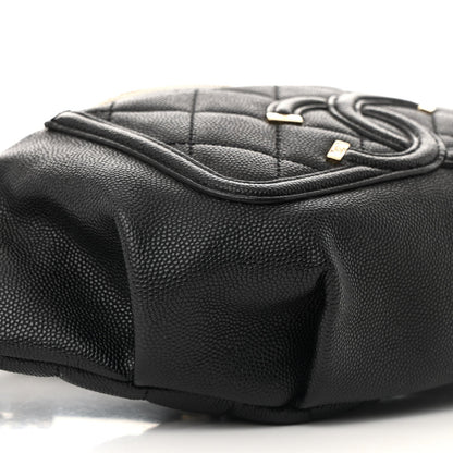 Caviar Quilted Filigree Waist Bag Black