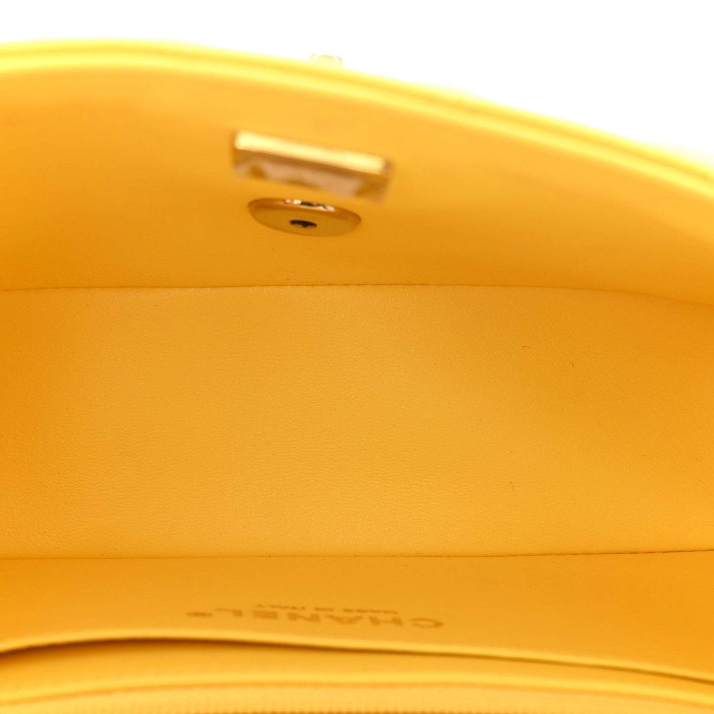 Lambskin Quilted Mini Rectangular Flap Yellow
