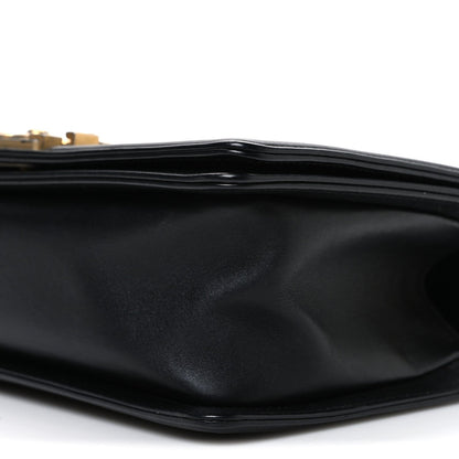 Calfskin Quilted Medium Boy Flap Black