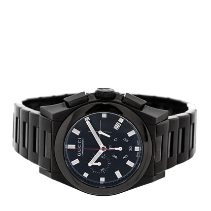 Stainless Steel 44mm Pantheon Chronograph Quartz Watch Black