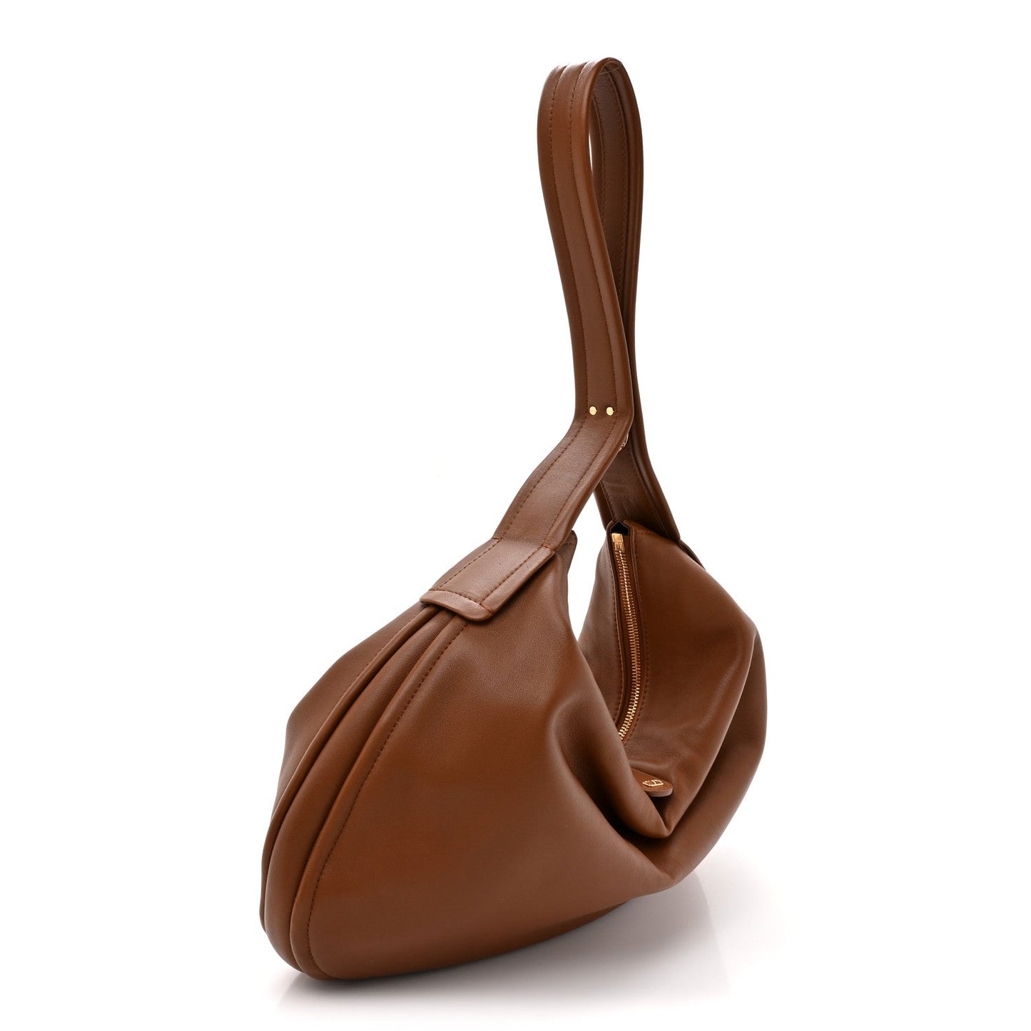 Calfskin Large Go-Hobo Bag Saddle Brown