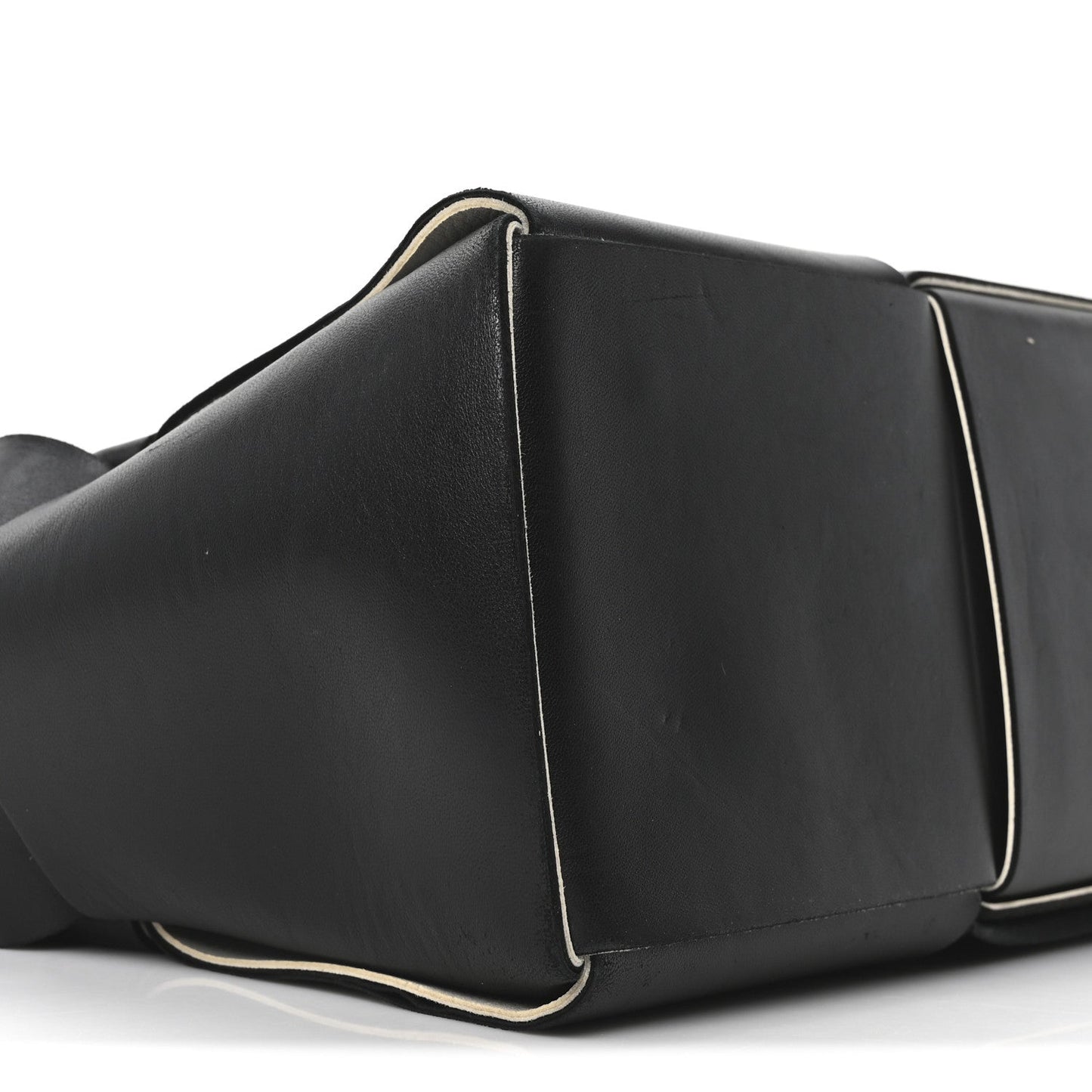 Nappa Maxi Intrecciato Medium Arco Tote Black White
