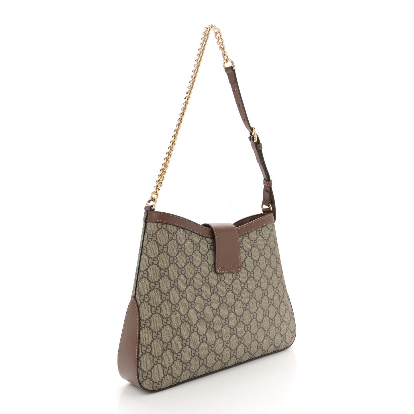 GG Supreme Monogram Medium Padlock Shoulder Bag Beige Ebony Brown Sugar