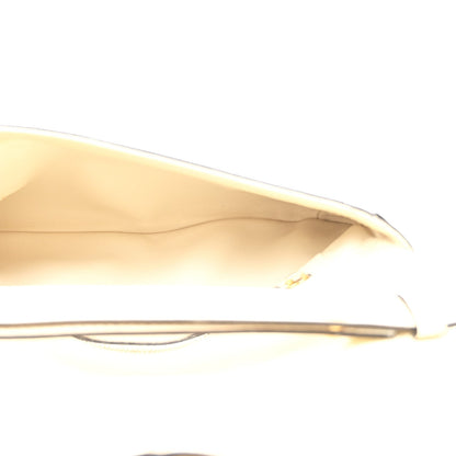 Roxy Calfskin Blondie Chain Shoulder Flap Bag Mystic White