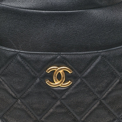 Calfskin Quilted Close To Me Hobo Black