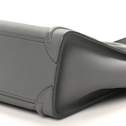 Drummed Calfskin Nano Luggage Kohl