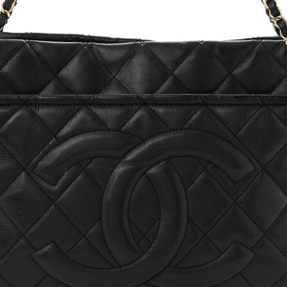 Caviar Quilted Timeless CC Soft Tote Black