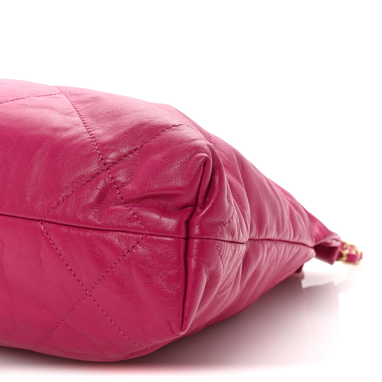 Shiny Calfskin Quilted Small Chanel 22 Fuchsia