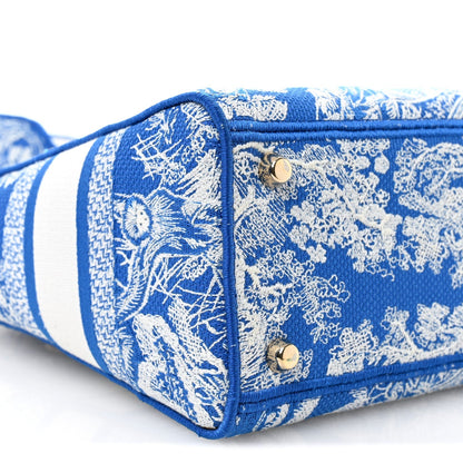 Canvas Toile De Jouy Reverse Embroidered Medium Lady D-Lite Fluorescent Blue