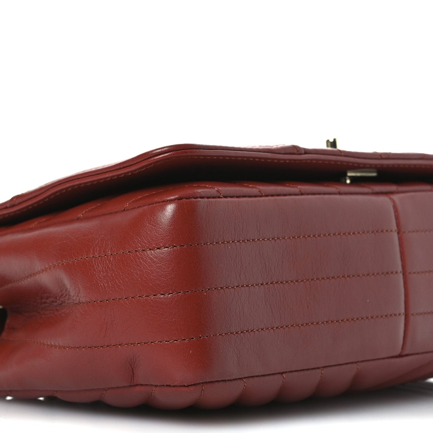 Calfskin Chevron Quilted Small Statement Flap Red