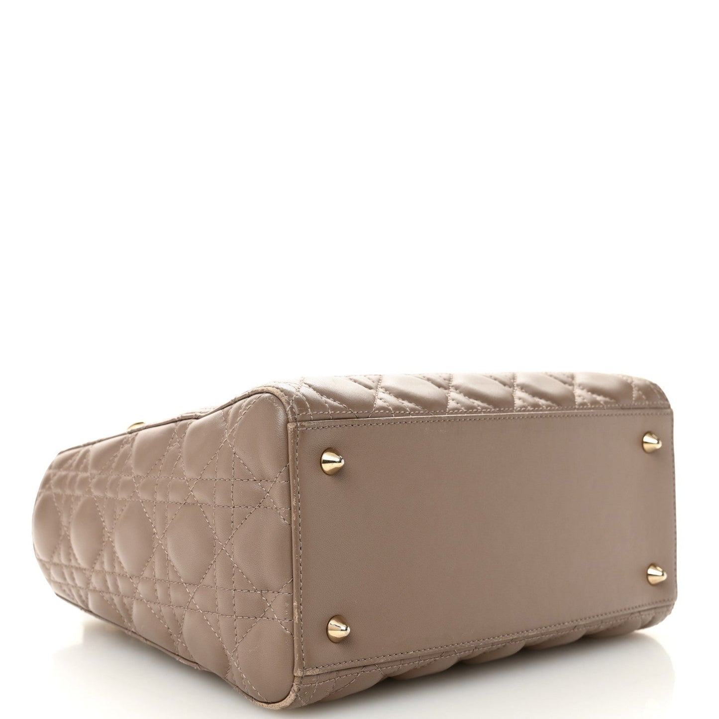 Lambskin Cannage Medium Lady Dior Warm Taupe